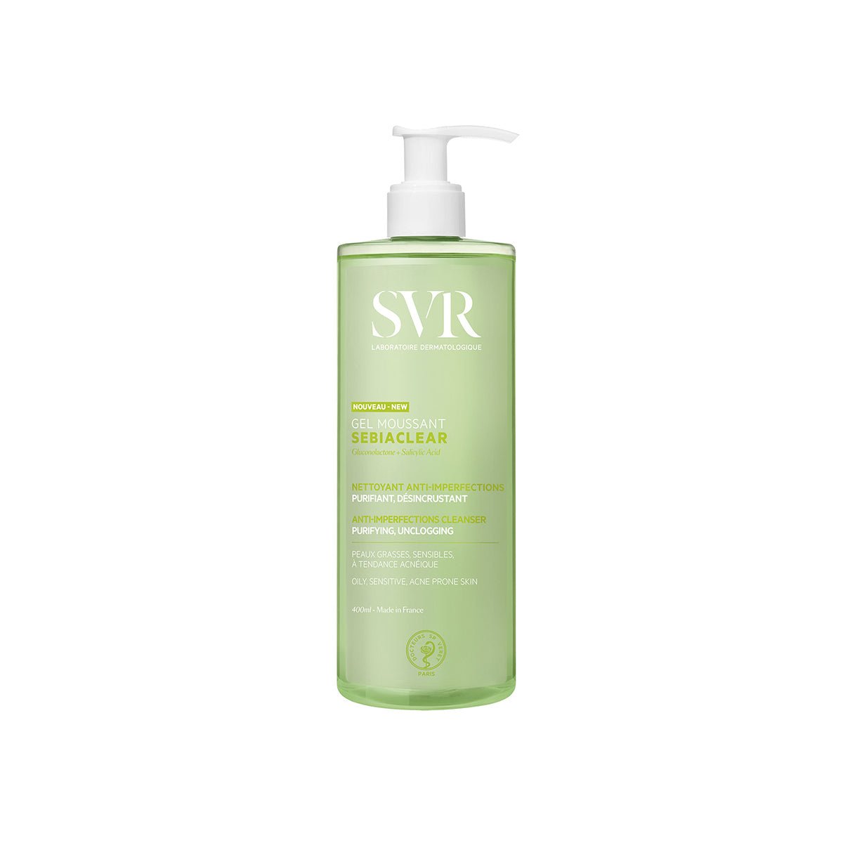 1.7-Sebiaclear-GelMoussant-1004237-SVR-Purificationefficacepourpeauxatendanceacneique-1.jpg SVR SEBIACLEAR Gel Moussant 400ML – Image 1