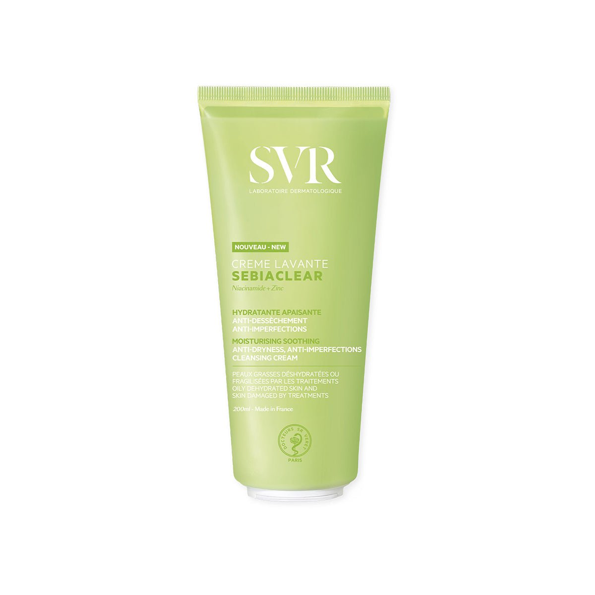 1.8-Sebiaclear-CremeLavante-1004J16-SVR-Cremelavantehydratanteapaisanteanti-dessechementanti-imperfections-1.jpg SVR SEBIACLEAR Crème Lavante 200ML – Image 1
