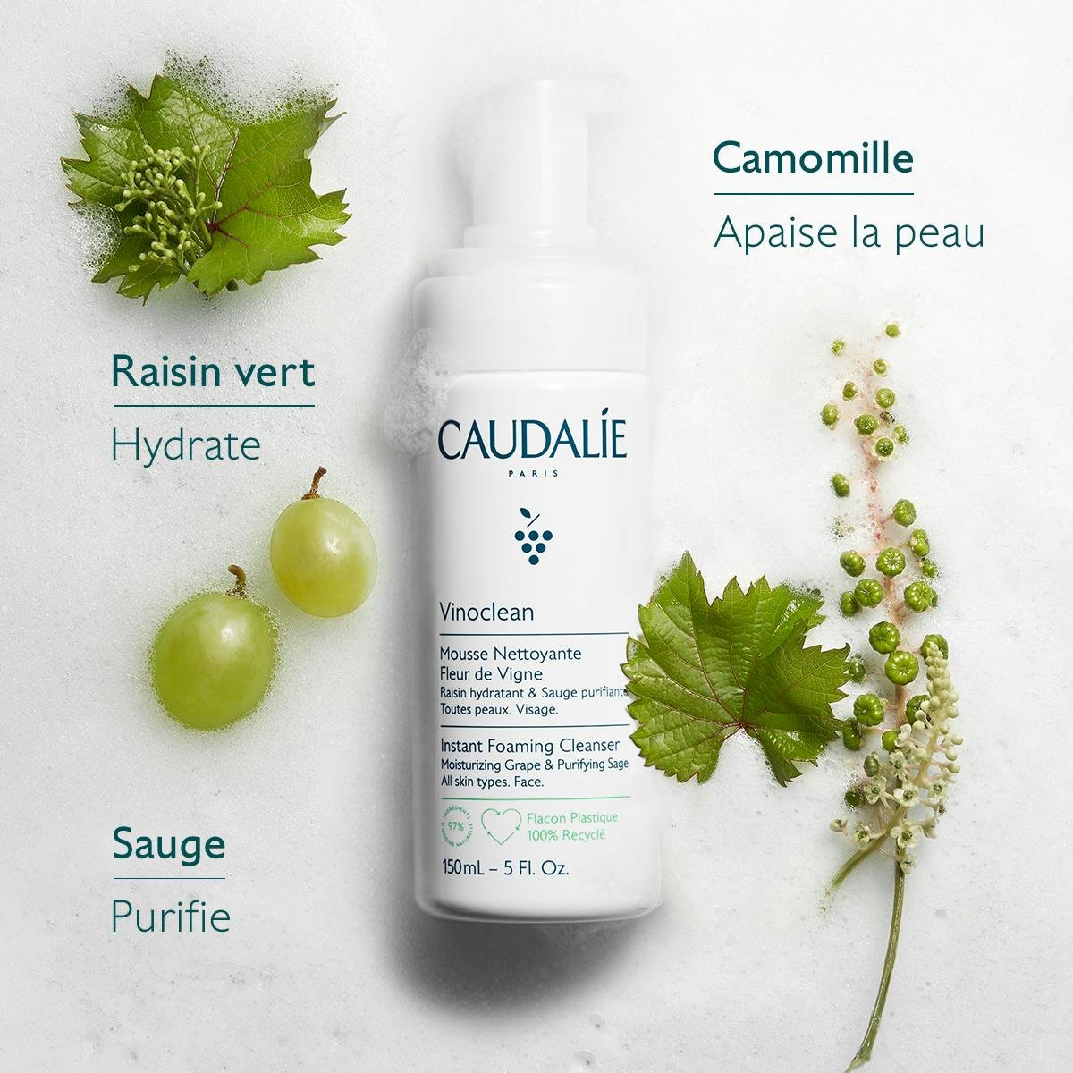 3_vinoclean_mousse_ingredients_caudalie-fr_-v2_1-1.jpg Caudalie Vinoclean Mousse Nettoyante Visage Fleur de Vigne - 150ml – Image 1