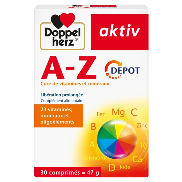 4009932415285_52841_90732724_A_Z_Depot_30_fr@1.5x.6a894d60.webp AKTIV A-Z Depot cure de vitamines et minéraux – Image 1