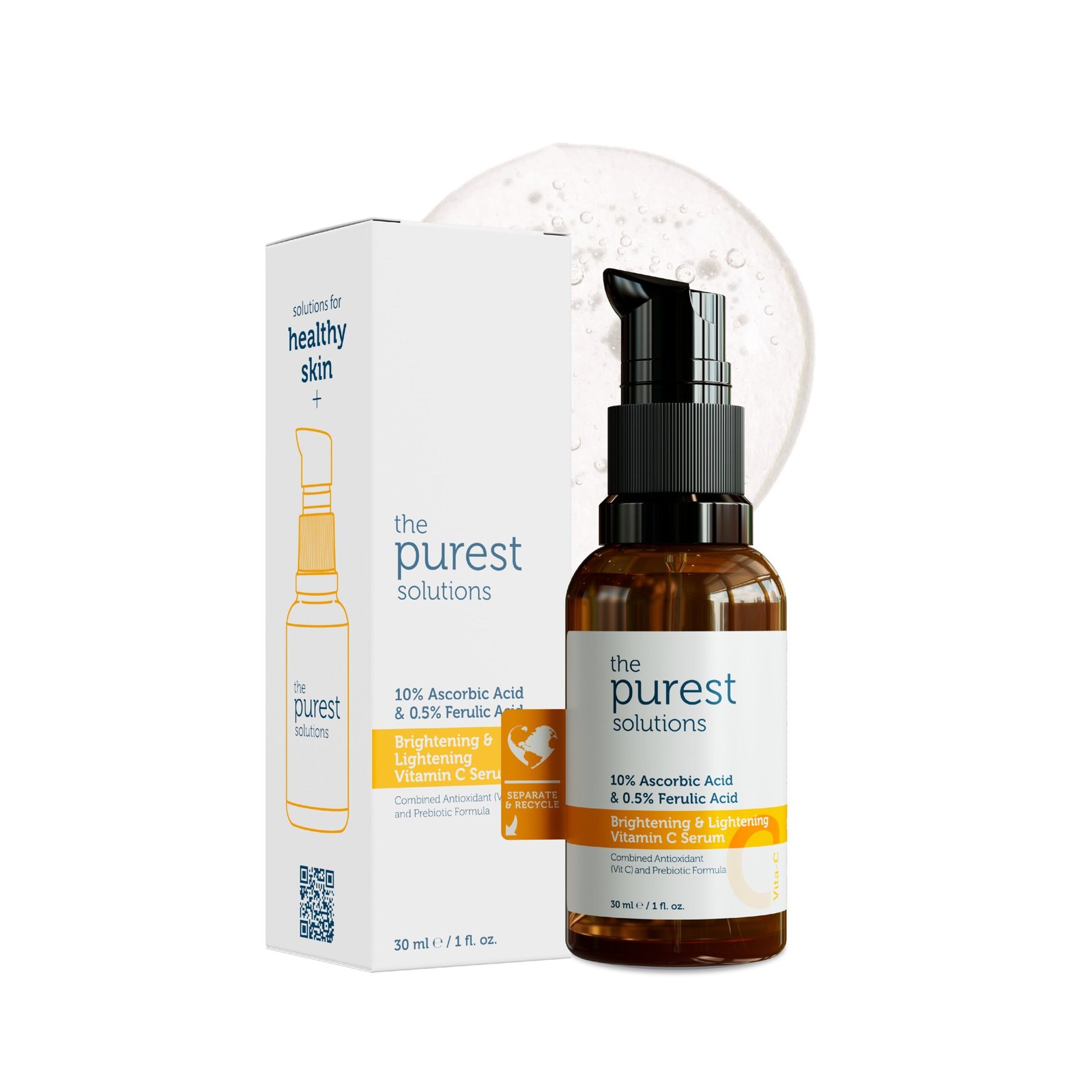 Brightening_LighteningVitaminCSerum-1-1.jpg The purest Solutions 10% ascorbic asid Vitamin C Serum 30 Ml – Image 1