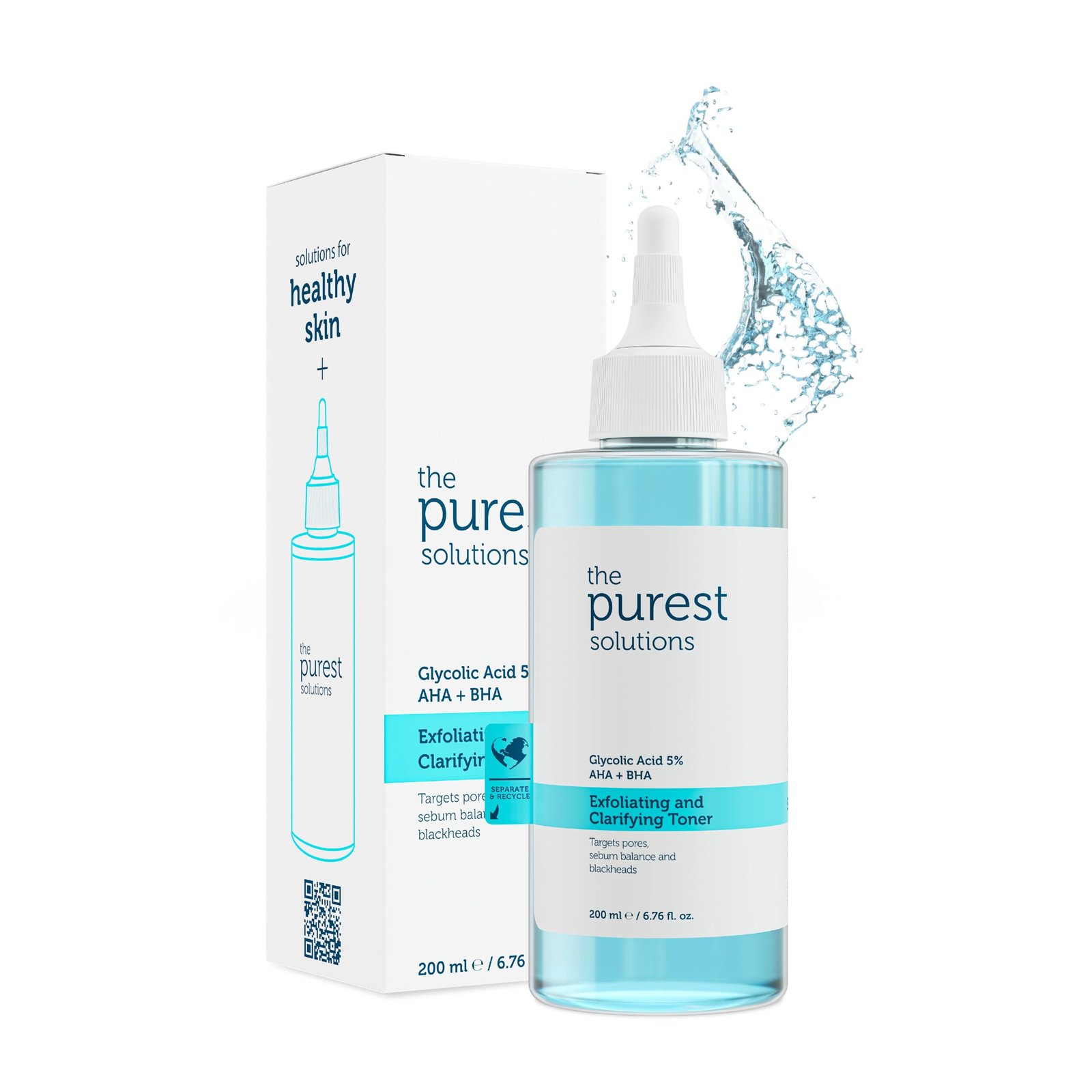 ExfoliatingandClarifyingToner200ml-2000x2000-1-1.jpg The Purest Solutions Glycolic Acid Blue Toner 200 Ml – Image 1