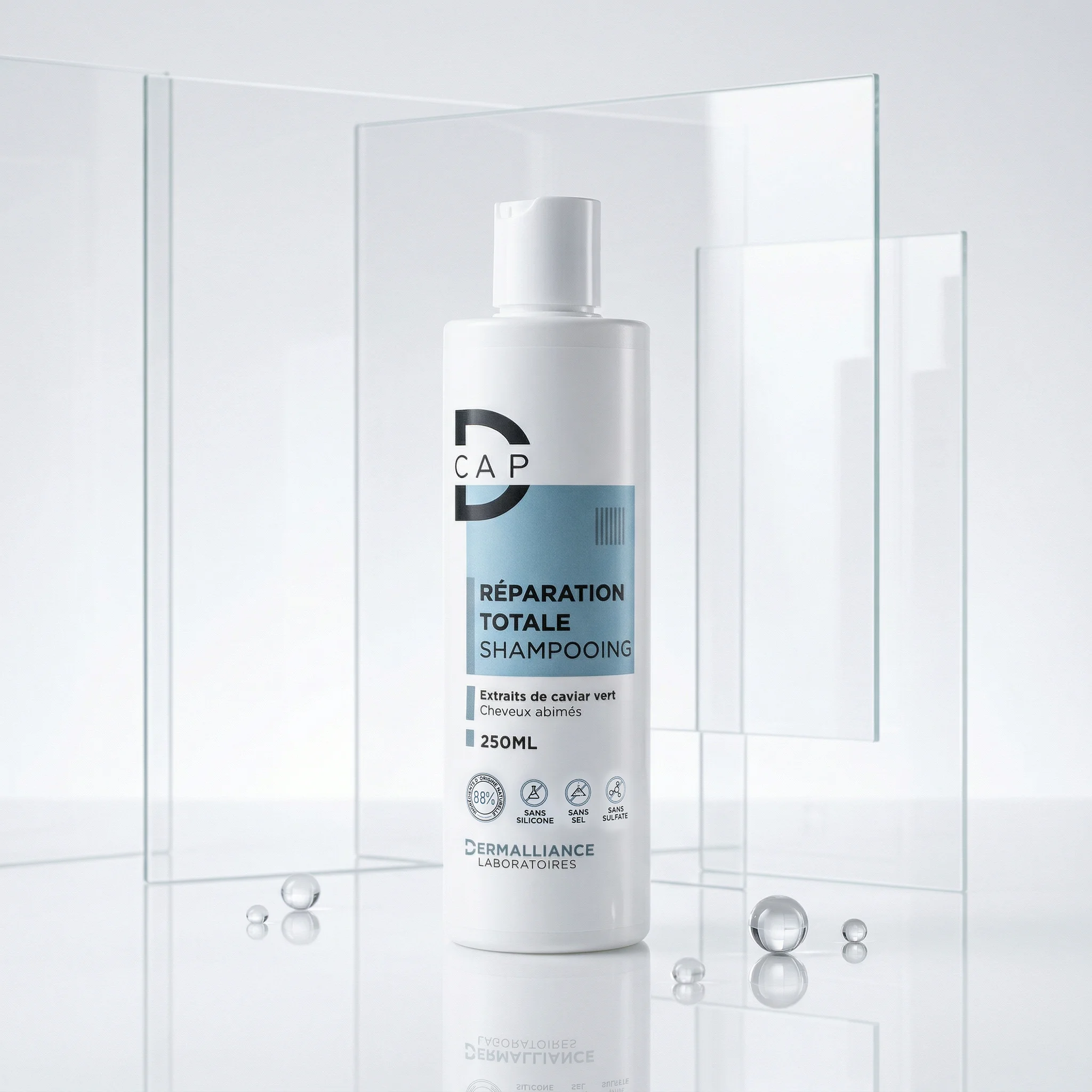 produit-1775642570296.webp D‑CAP Shampooing Réparation Totale 250ml – Image 1