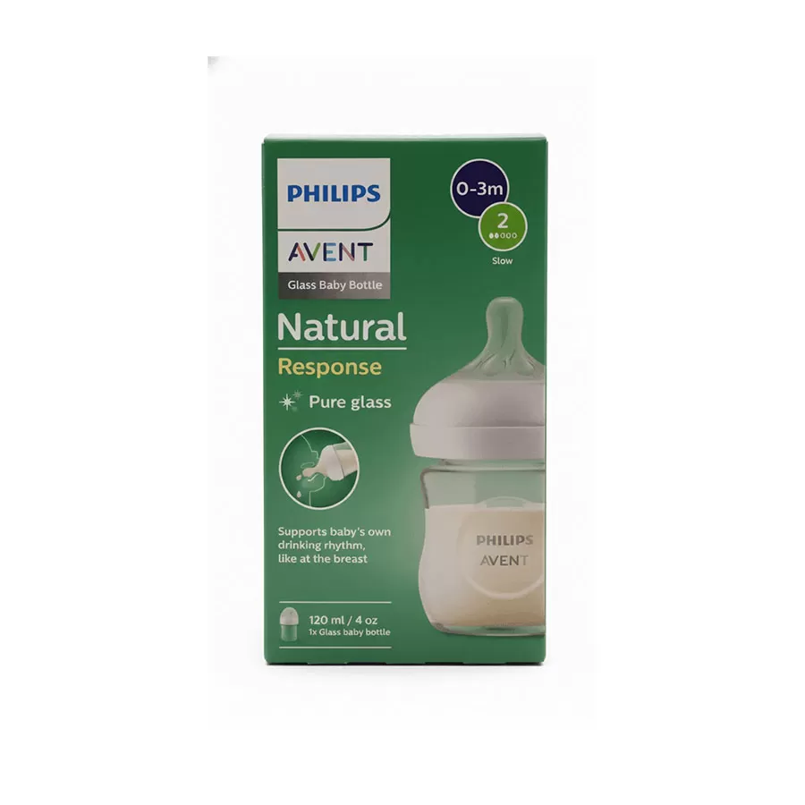 babyfive_0000s_0001_8710103990765 Avent Biberon natural response 125 ML 0-3 mois en verre – Image 1