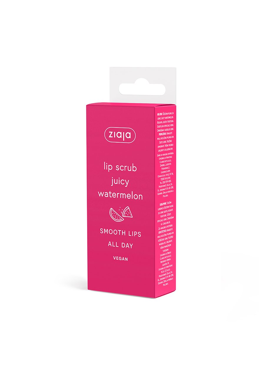 watermelon lip scrub (box) 880x1280 ZIAJA Gommage pour les lèvres à la pastèque 12 ml – Image 1
